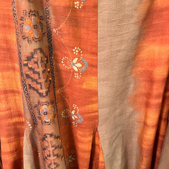 Karen Kane Orange and Brown Full Skirt - Picture 7 of 8